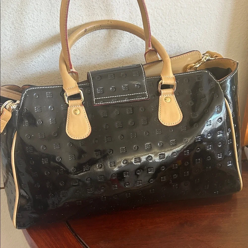 Arcadia Black and Tan Satchel